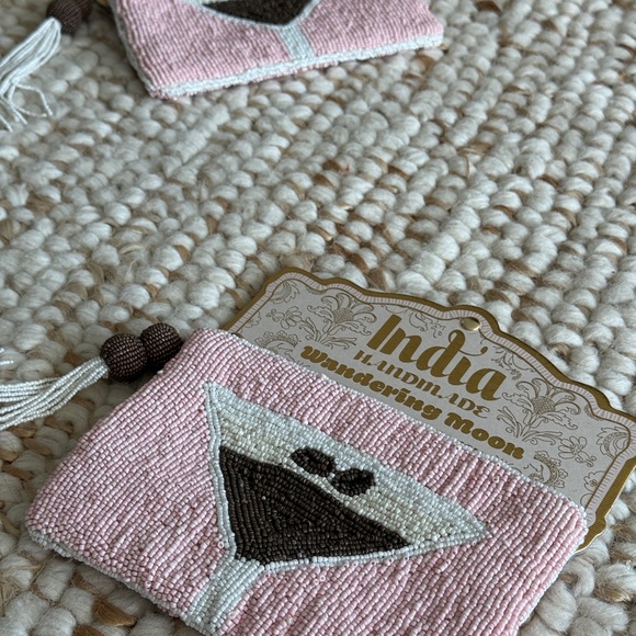 Pink Beaded Travel Pouch